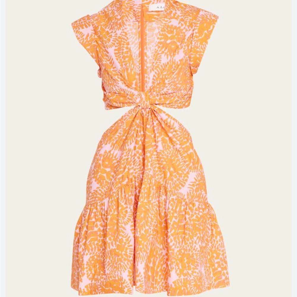 A.L.C. Orange and White Mini Dress